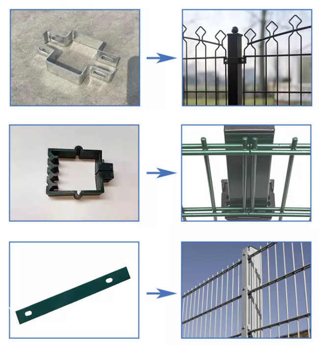 656 Pvc de 868 visões claras revestiram o painel de Mesh Fence Double Horizontal Welded do fio 1