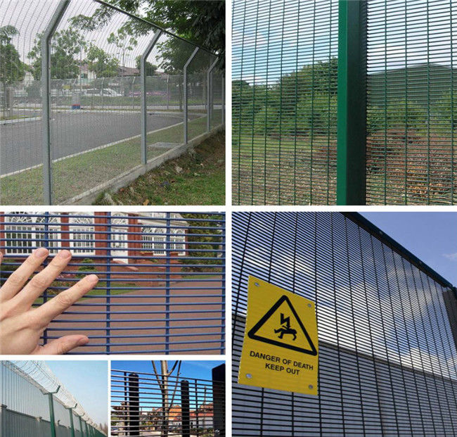 Visão clara galvanizada de Mesh Fence 358 da escalada da subestação de aço da parede anti 1