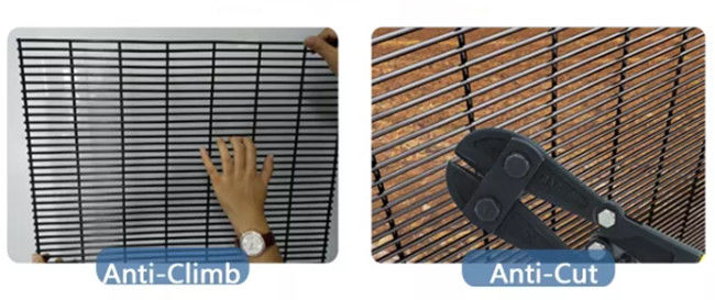 Visão clara galvanizada de Mesh Fence 358 da escalada da subestação de aço da parede anti 0