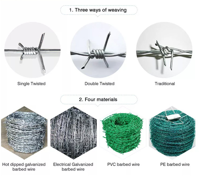 # 12 14 um verde de 16 Pvc revestiram o arame farpado galvanizado para a cerca da pastagem 0