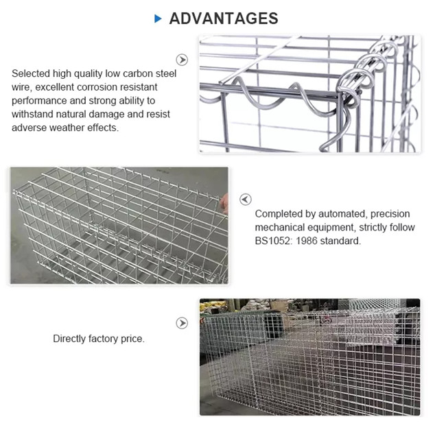 Gaiola decorativa soldada 2x1x1m de Diy Mesh Gabions Retaining Wall Basket 0