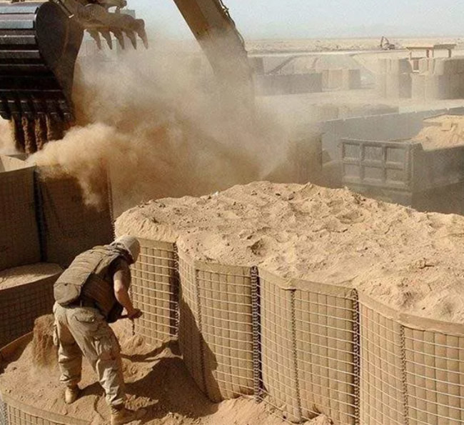 aberturas quadradas Hesco Gabion soldado barreira de 75mm para a parede de retenção militar 2
