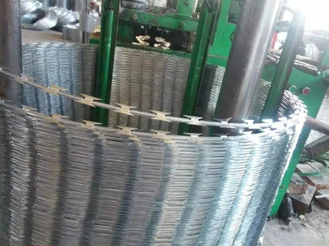 Quente mergulhado galvanizou a malha lisa da lâmina do envoltório do arame farpado Bto-22 da lâmina 0