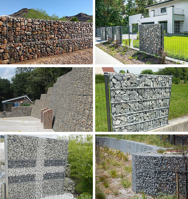 o comprimento de 4.0x1.0x0.5M 3m soldou a malha 5 milímetro Dia Wall Garden Edging de Gabion 1