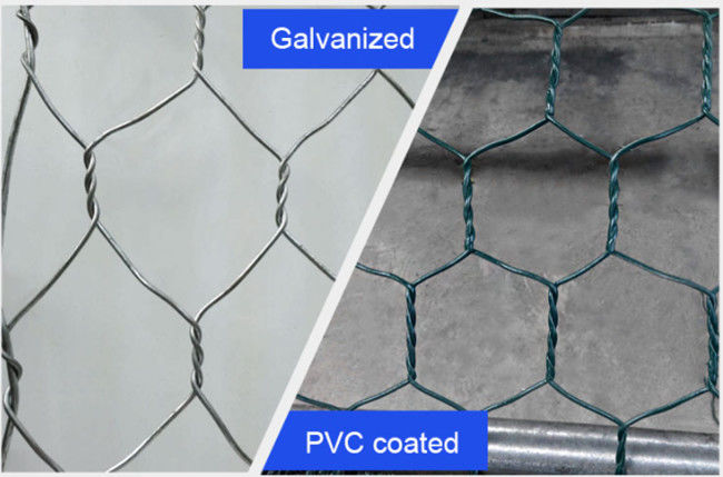 Pedra Gabion Mats Silver Color Galfan Wire do furo do hexágono de 6 x de 8cm com diafragmas 0