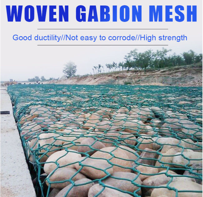 3×3×6ft 2 torceu Gabion de aço Mesh Basket Slope Bank Protective 0