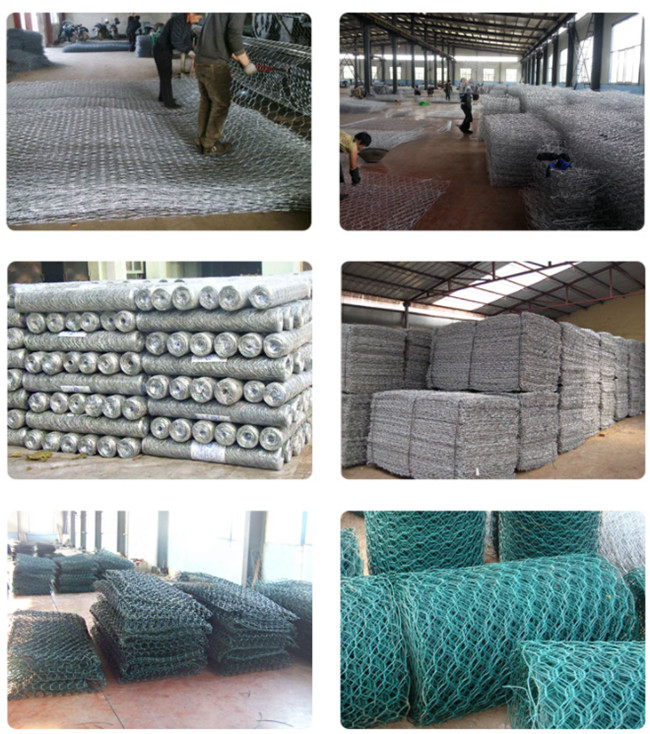 Tipo de tecelagem cestas do furo sextavado de fio de Gabion 60 x 80mm para a construção da parede de retenção 1