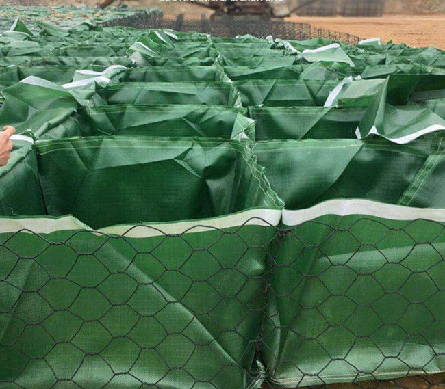 O PVC sextavado de Gabion Mesh Basket 1.0x1.0x0.5m do metal revestiu 0
