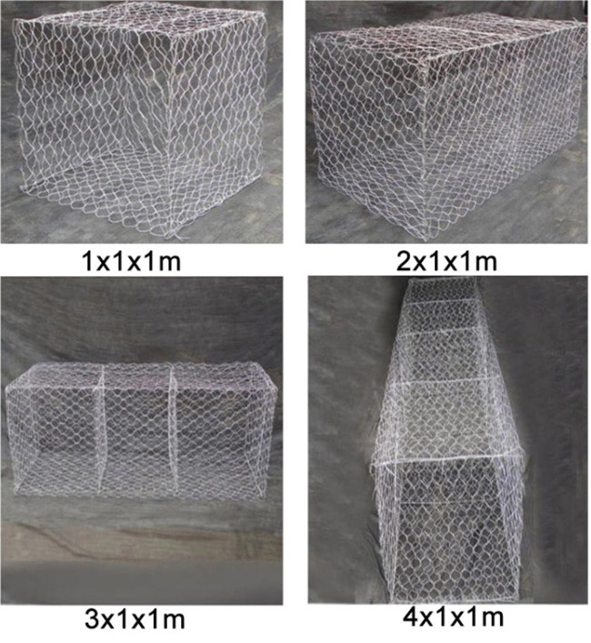 o PE 4x1x1m sextavado da caixa de 60mm×80mm Gabion revestiu para a proteção da linha costeira 0
