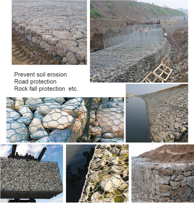 Cerca de fio enchida pedra galvanizada 6m das caixas 100mmx120mm do ISO 9001 Gabion 1
