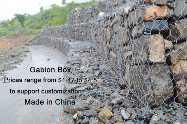 o PE 4x1x1m sextavado da caixa de 60mm×80mm Gabion revestiu para a proteção da linha costeira 2