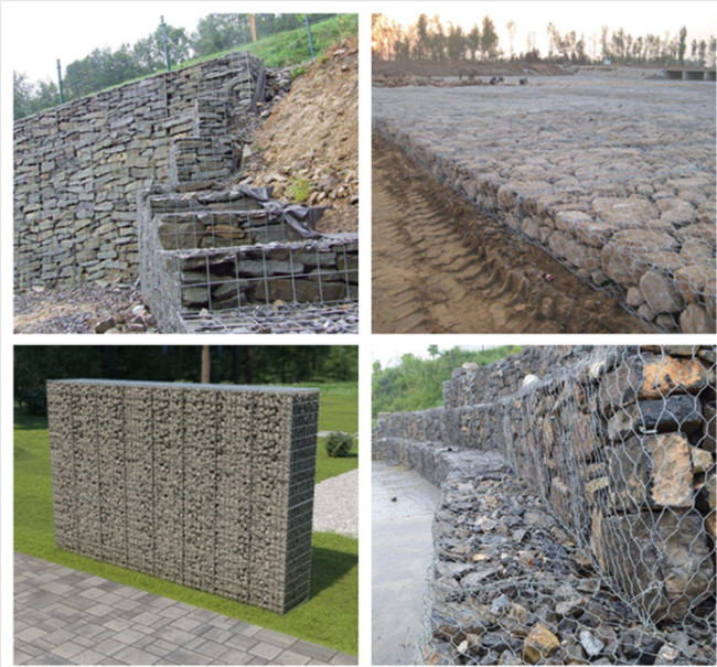 as caixas galvanizadas 3x1x1m de 4.5mm Gabion encantam gaiolas do fio para paredes de retenção da rocha 0