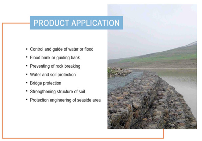 o PVC galvanizado mergulhado quente de 2x1x0.5m revestiu o controlo de cheias do verde da caixa de Gabion 4