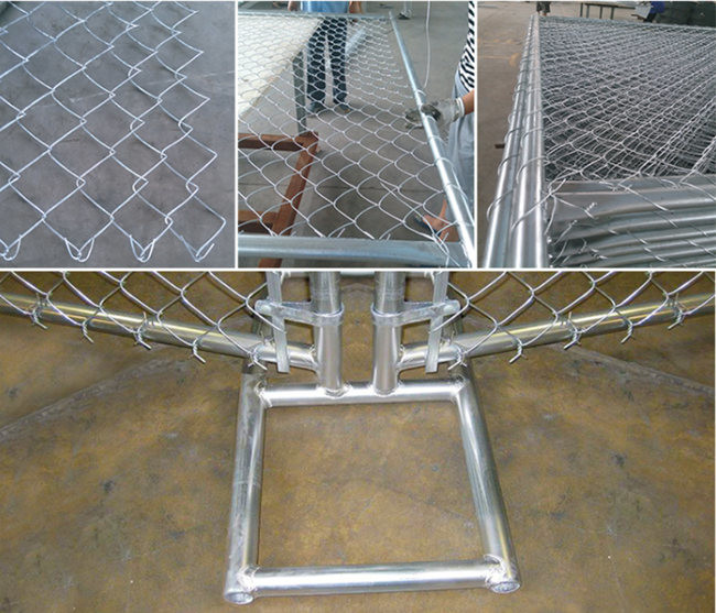 Cerca galvanizada Panels Chain Link da construção do metal 75x75mm 6x12ft 1