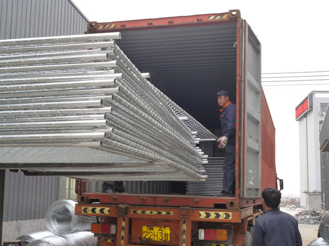 11 a cerca portátil Panels Hot Dipped do elo de corrente do calibre 6x8 galvanizou 3
