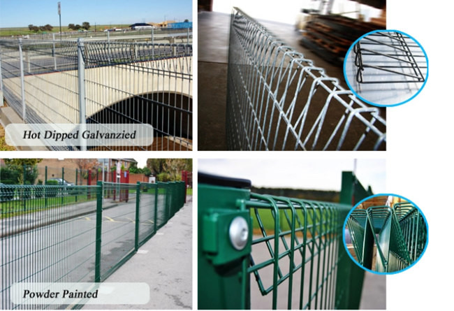 A parte superior de rolo revestida do pó BRC de RAL 6005 soldou o furo de Mesh Fence Panels 50x150 0