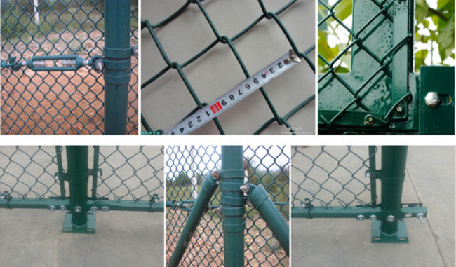 o Pvc de 1.2mm a de 5mm revestiu a cerca de fio For Basketball Court do ciclone de Diamond Mesh 6m 1
