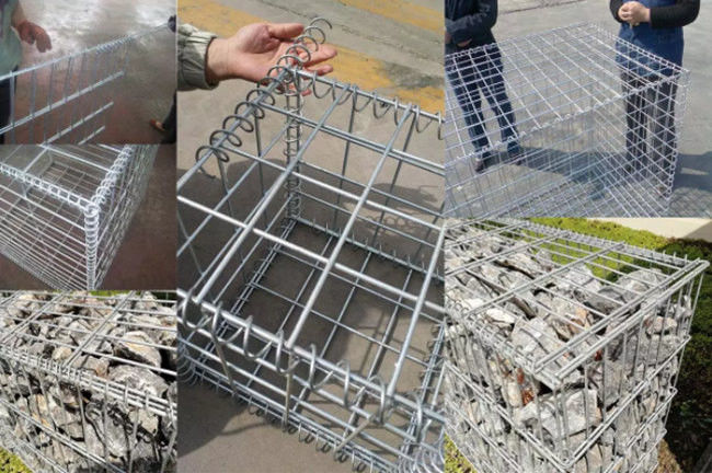 Fio espiral de 4 x 1 x 1 M Landscaping Wall Welded Gabion Mesh With 4mm 1