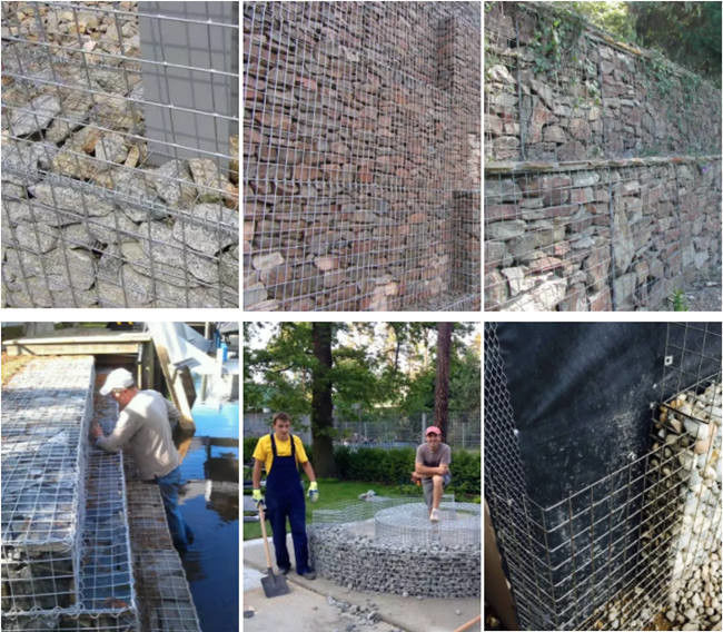 Fio espiral de 4 x 1 x 1 M Landscaping Wall Welded Gabion Mesh With 4mm 3