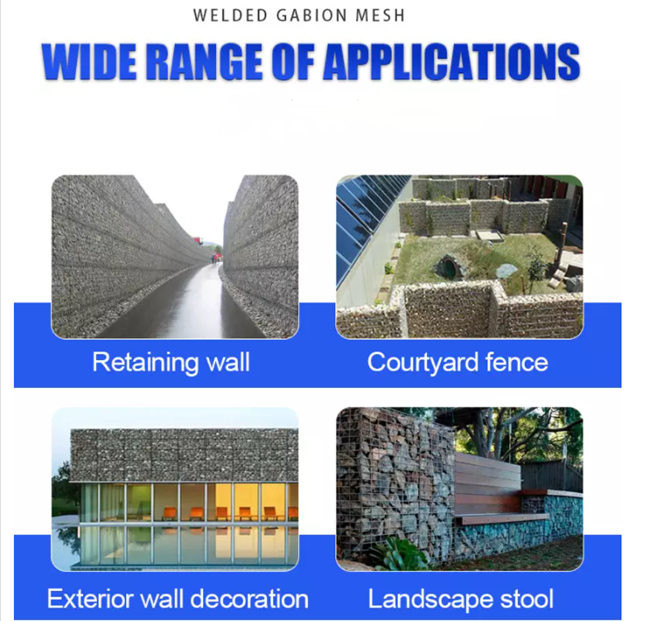Cerca soldada 100x80x30cm decorativa do jardim de Gabion Mesh Stone Filled For Building 1