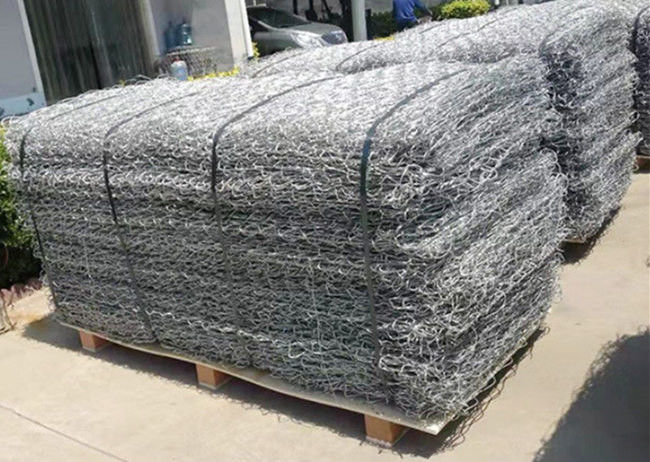 Pedra Gabion Mats Silver Color Galfan Wire do furo do hexágono de 6 x de 8cm com diafragmas 1