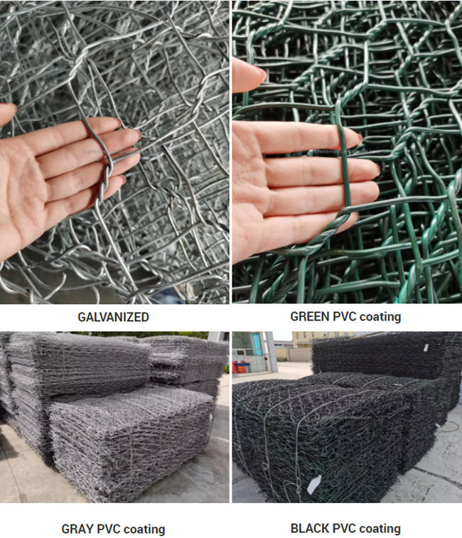 3mm Gabion Mesh Baskets Heavy Duty Triple torceu o aço galvanizado tecido sextavado 0