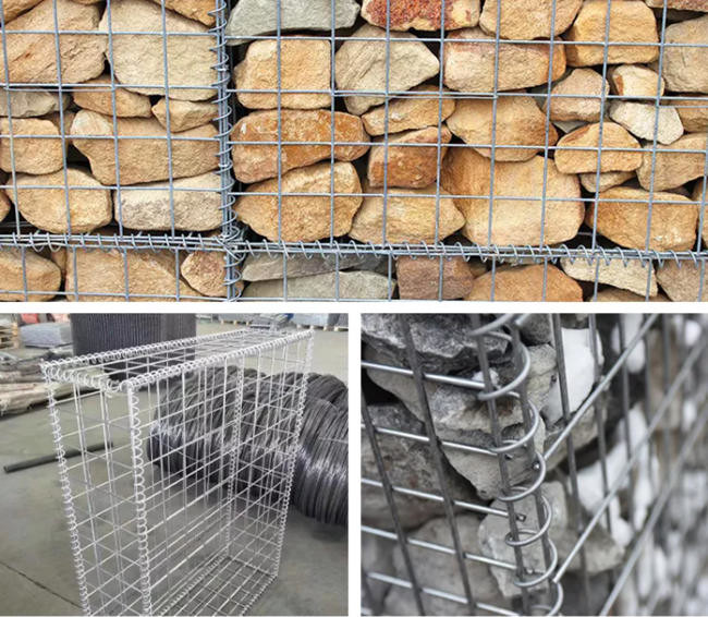 a parede de retenção do fio de aço de 3mm galvanizou a caixa soldada de Gabion 0