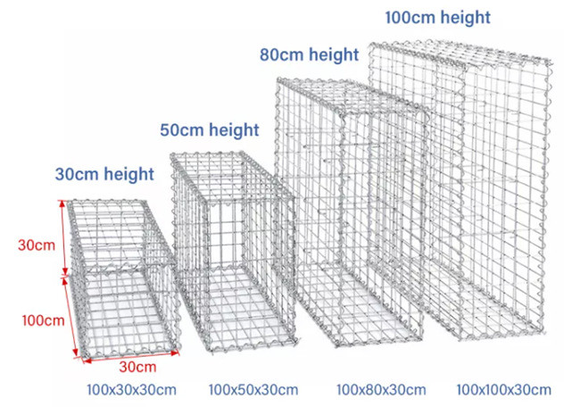 100 x 80 x caixa galvanizada 30cm de Gabion soldaram a cerca de pedra reforçada 1