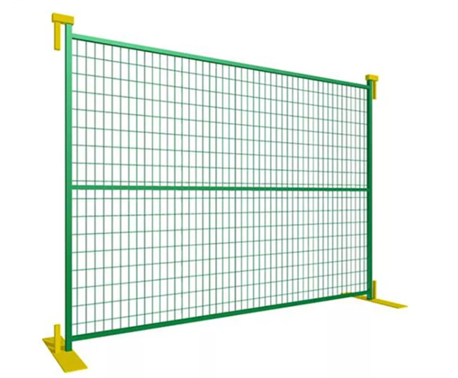 Cerca provisória galvanizada amarela Panel With Clips da construção de Canadá e base 0