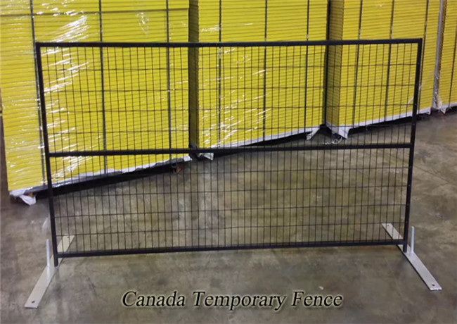 Cerca provisória galvanizada amarela Panel With Clips da construção de Canadá e base 1